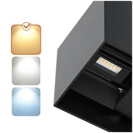 Iluminação de parede exterior LED QUERK 2xLED/3W/230V 3000K IP54 preto