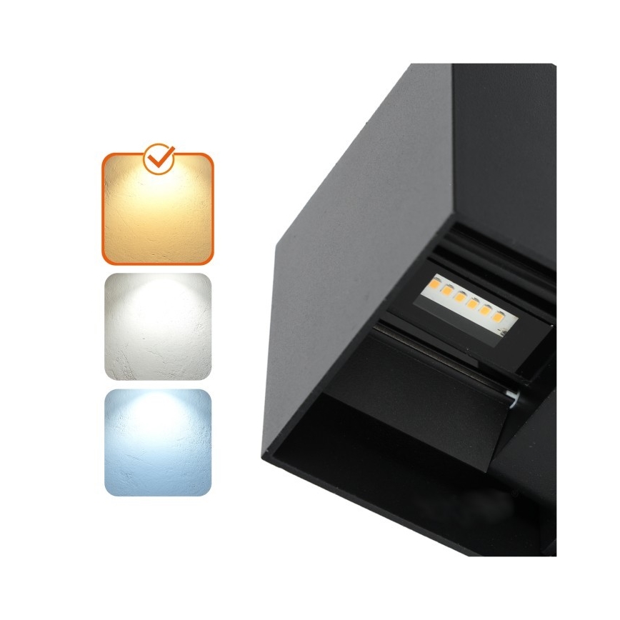 Iluminação de parede exterior LED QUERK 2xLED/3W/230V 3000K IP54 preto