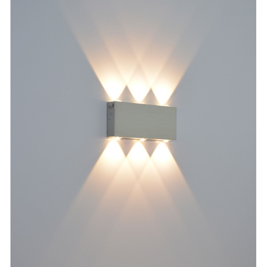 Iluminação de parede exterior LED SILBER 6xLED/1W/230V IP54