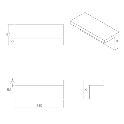 Iluminação de parede exterior LED TESA LED/10W/230V IP54 preto