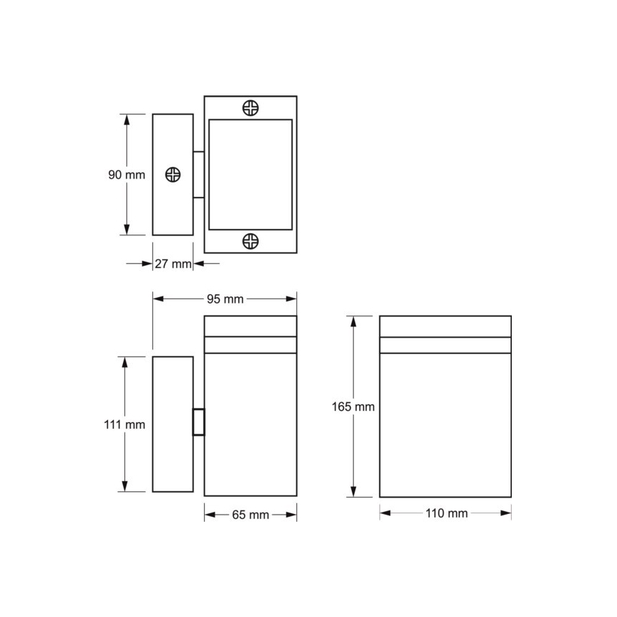 Iluminação de parede exterior LITEK 1xGU10/30W/230V IP54 cinzento