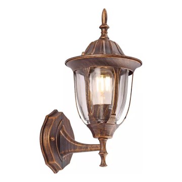 Iluminação de parede exterior MANOEL 1xE27/15W/230V IP44 bronze pátina