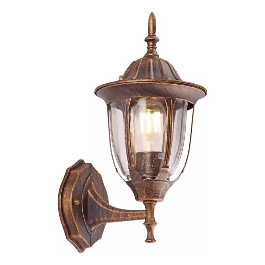 Iluminação de parede exterior MANOEL 1xE27/15W/230V IP44 bronze pátina