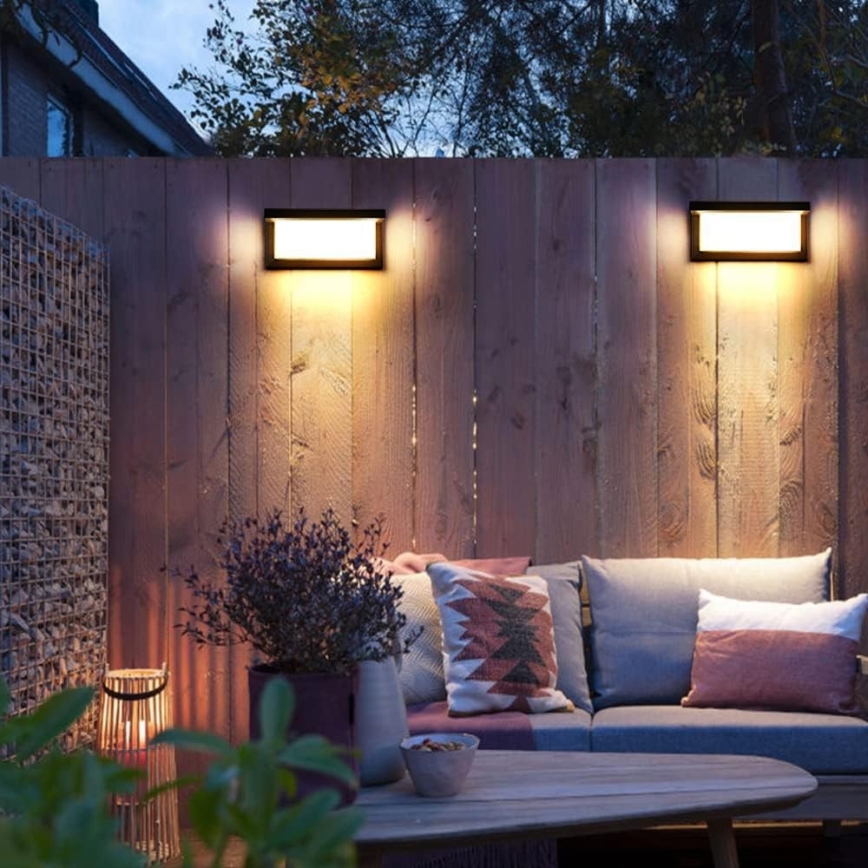 Iluminação de parede exterior NEELY 1xE27/12W/230V IP54 preto