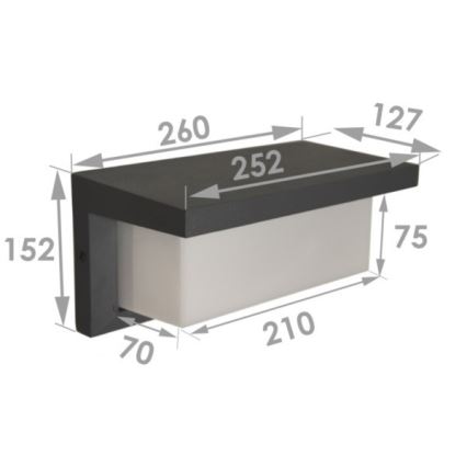 Iluminação de parede exterior NEELY 1xE27/12W/230V IP54 preto