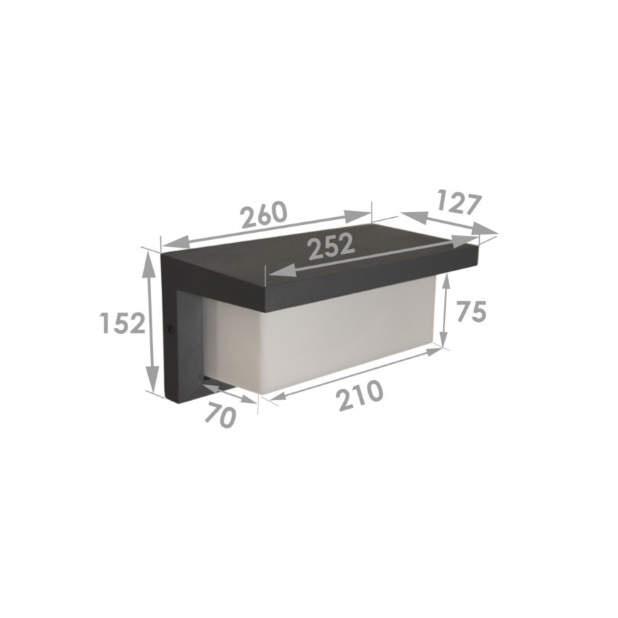 Iluminação de parede exterior NEELY 1xE27/12W/230V IP54 preto