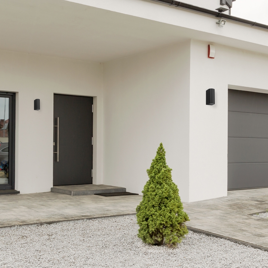 Iluminação de parede exterior OVALIS 2xGU10/35W/230V IP44 preto