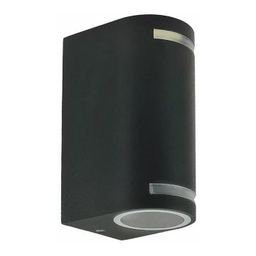 Iluminação de parede exterior QUAZAR9 2xGU10/11W/230V IP44 cinzenta