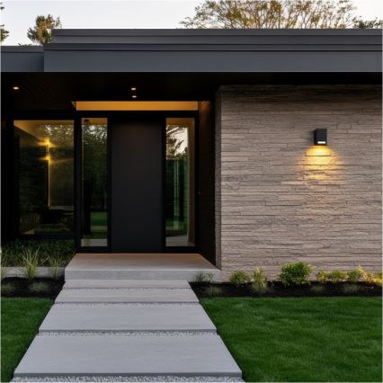 Iluminação de parede exterior QUERK 1xGU10/35W/230V IP54 8 cm preto