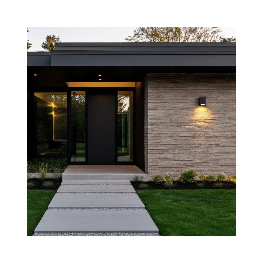 Iluminação de parede exterior QUERK 1xGU10/35W/230V IP54 8 cm preto