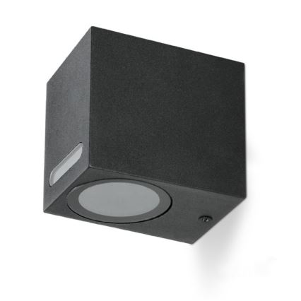 Iluminação de parede exterior QUERK 1xGU10/35W/230V IP54 8 cm preto