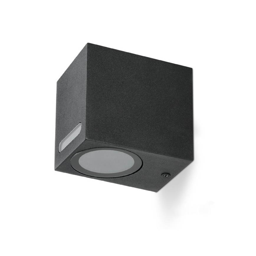 Iluminação de parede exterior QUERK 1xGU10/35W/230V IP54 8 cm preto