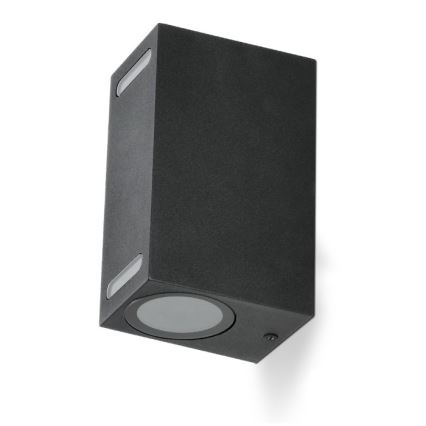 Iluminação de parede exterior QUERK 2xGU10/35W/230V IP54 15 cm preto