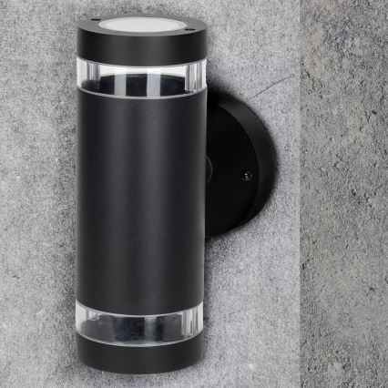 Iluminação de parede exterior RINO 2xGU10/12W/230V IP54 preto