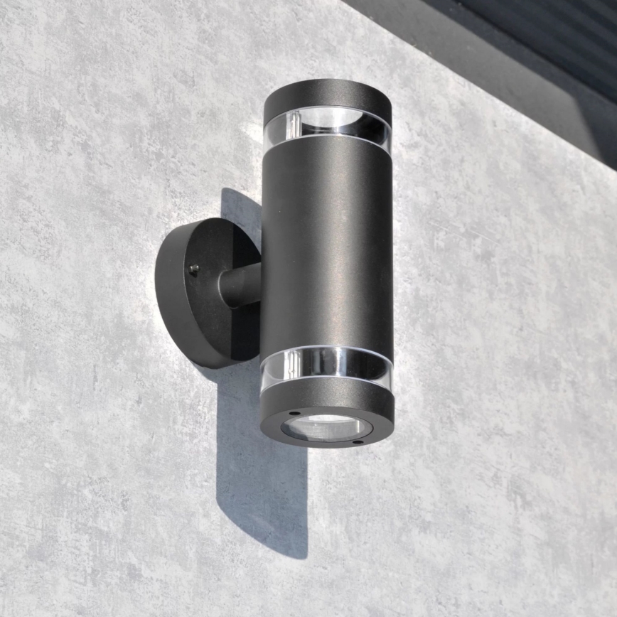 Iluminação de parede exterior RINO 2xGU10/12W/230V IP54 preto