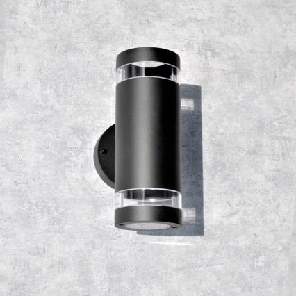 Iluminação de parede exterior RINO 2xGU10/12W/230V IP54 preto