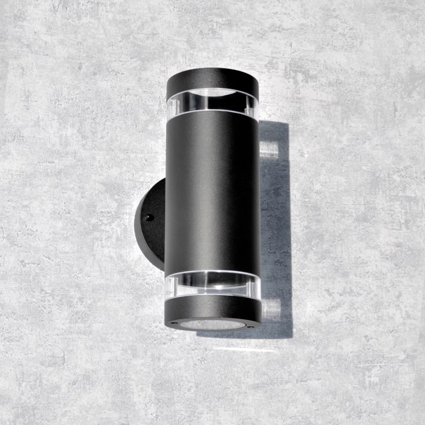 Iluminação de parede exterior RINO 2xGU10/12W/230V IP54 preto