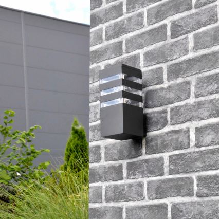 Iluminação de parede exterior TEKSAS 1xE27/12W/230V IP44 antracite