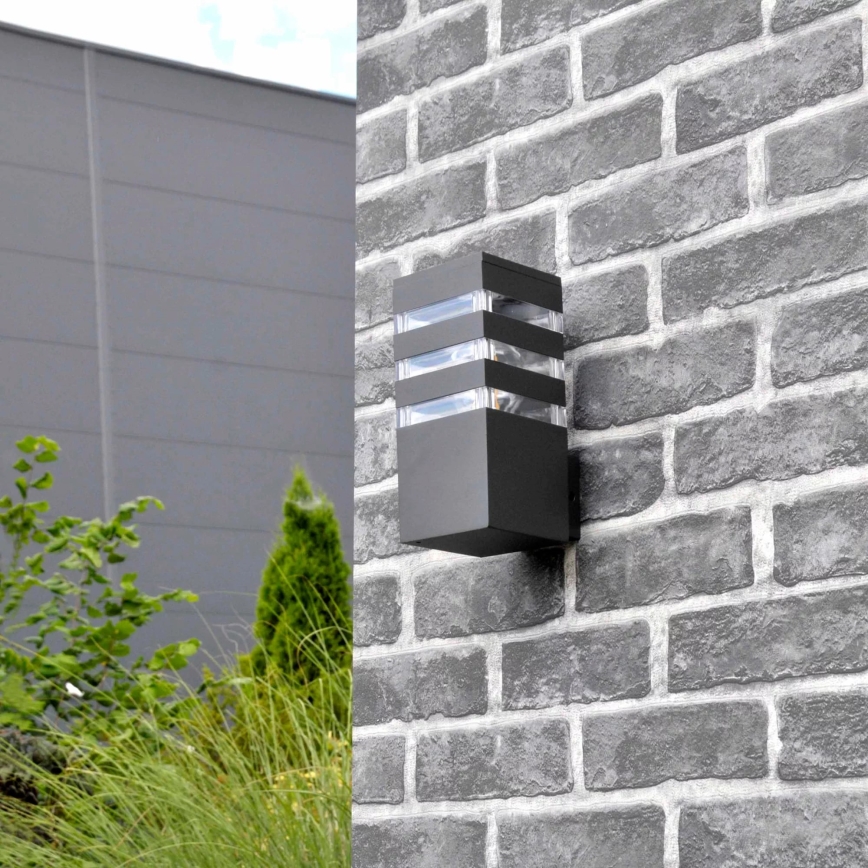 Iluminação de parede exterior TEKSAS 1xE27/12W/230V IP44 antracite