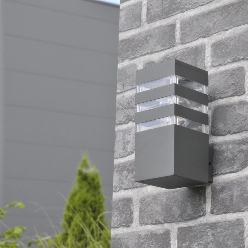 Iluminação de parede exterior TEKSAS 1xE27/12W/230V IP44 antracite