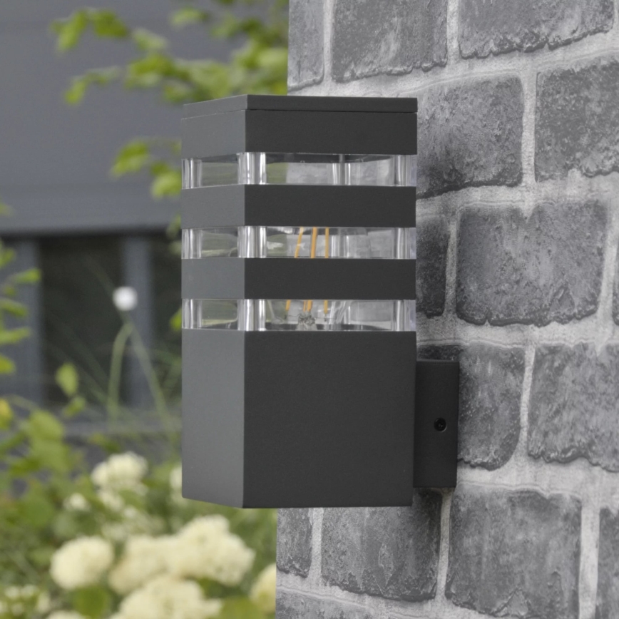 Iluminação de parede exterior TEKSAS 1xE27/12W/230V IP44 antracite