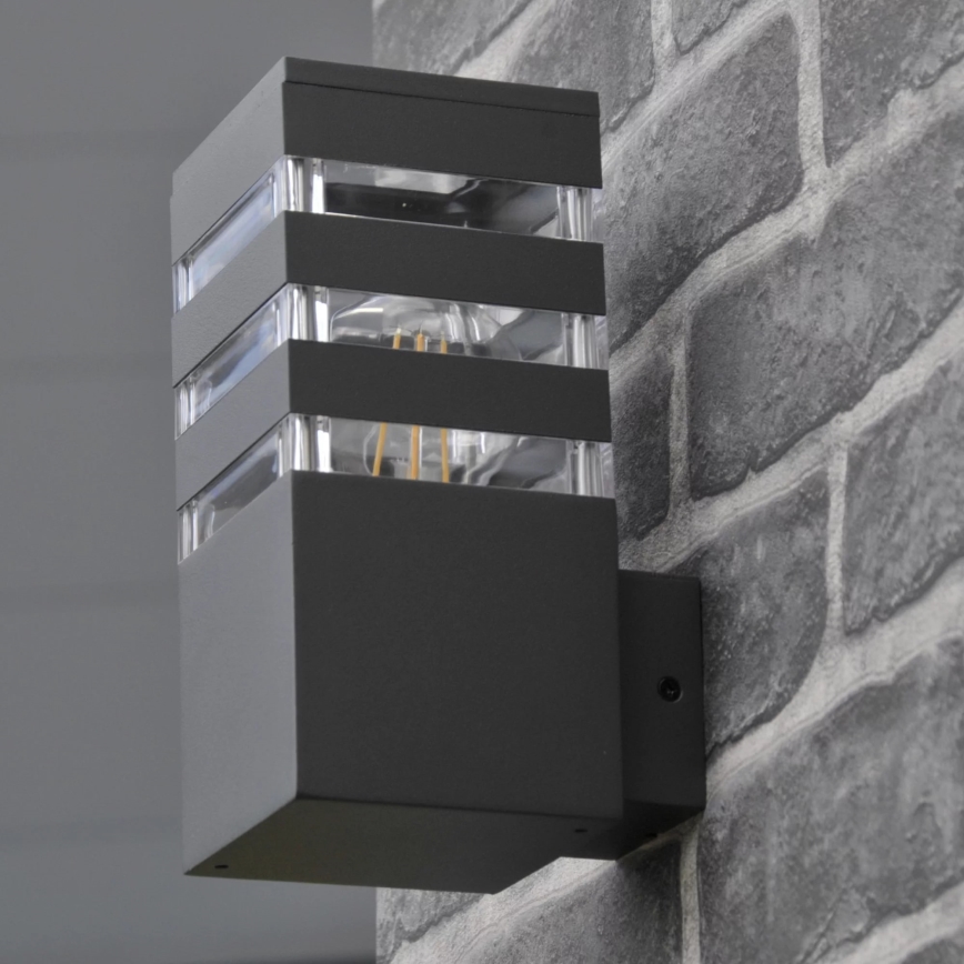 Iluminação de parede exterior TEKSAS 1xE27/12W/230V IP44 antracite