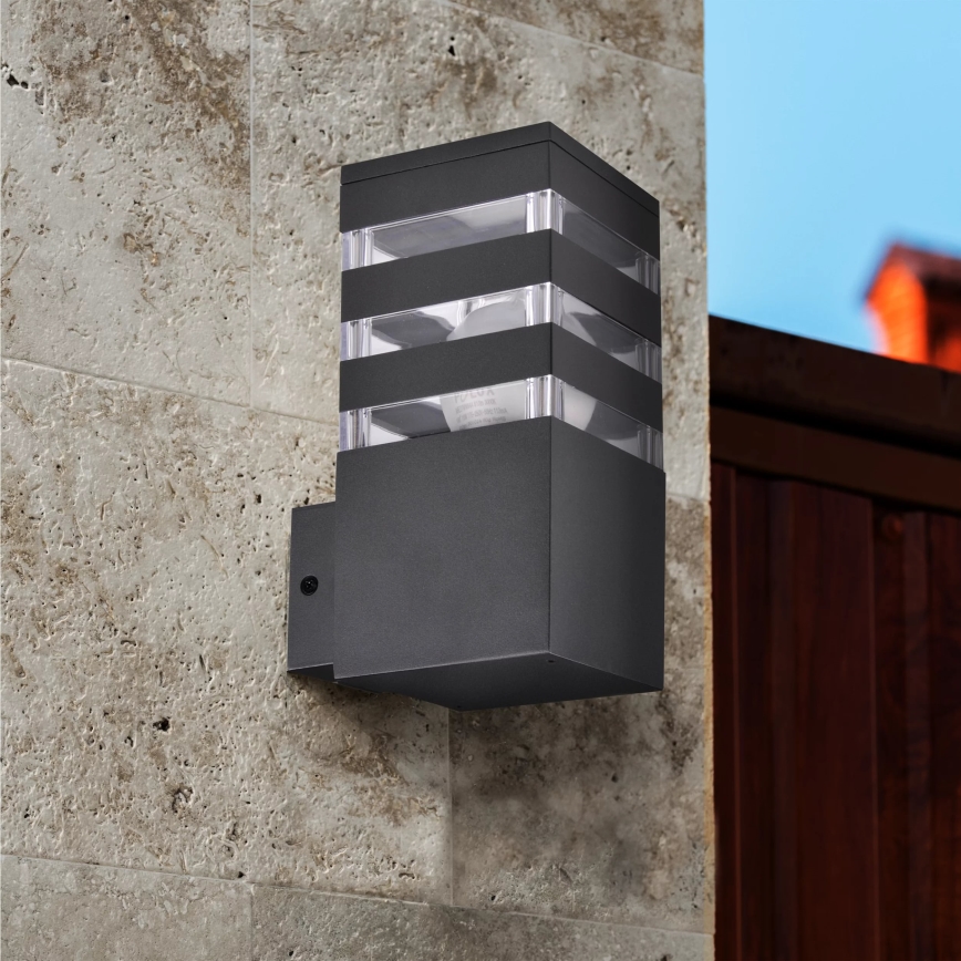 Iluminação de parede exterior TEKSAS 1xE27/12W/230V IP44 antracite