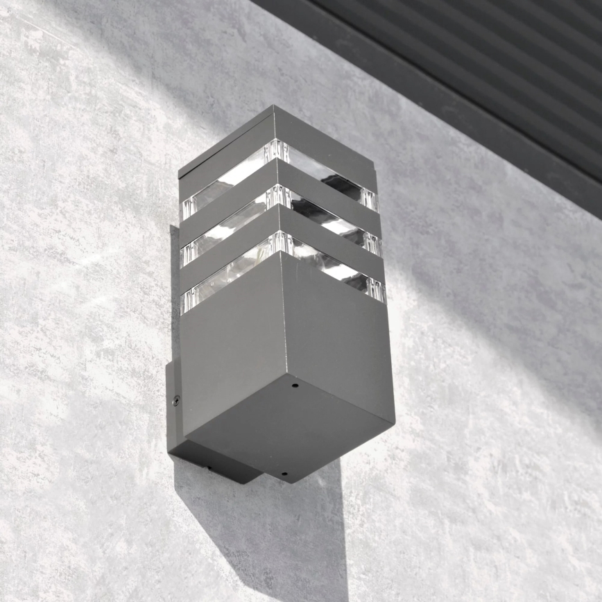 Iluminação de parede exterior TEKSAS 1xE27/12W/230V IP44 antracite