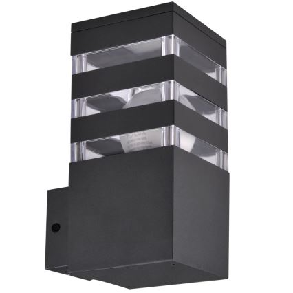 Iluminação de parede exterior TEKSAS 1xE27/12W/230V IP44 antracite