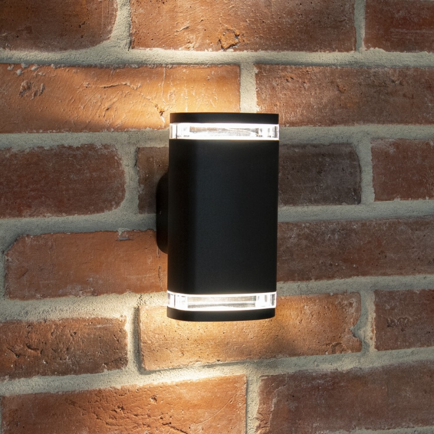Iluminação de parede exterior ZEVI 2xGU10/10W/230V IP54 preto