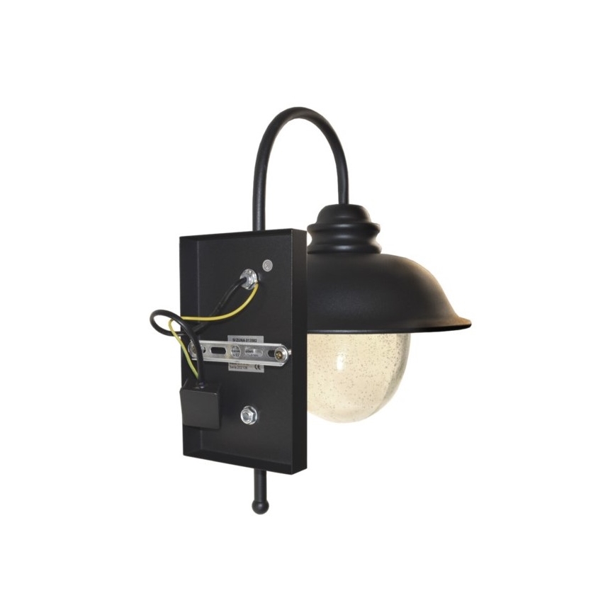 Iluminação de parede exterior ZUNA 1xE27/60W/230V IP44 preto