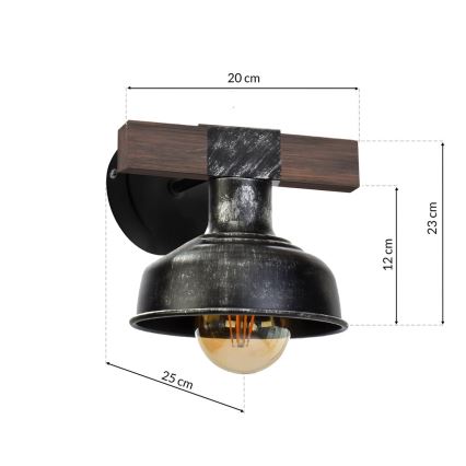 Iluminação de parede FARO 1xE27/60W/230V