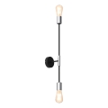 Iluminação de parede FLAME 2xE27/60W/230V preto/cromado brilhante