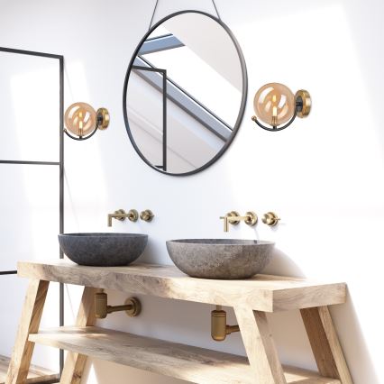Iluminação de parede GEORGIA 1xE14/5W/230V dourado/fumado bege