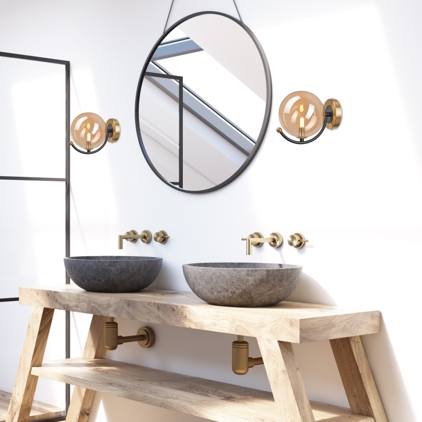 Iluminação de parede GEORGIA 1xE14/5W/230V dourado/fumado bege