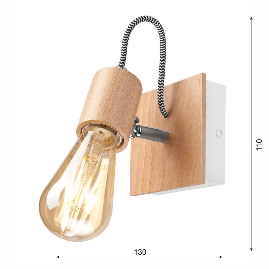 Iluminação de parede GUSTAVO 1xE27/60W/230V faia - FSC certificado