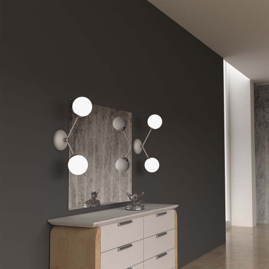 Iluminação de parede JOY 2xE14/40W/230V branca/cromada brilhante