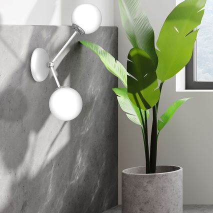 Iluminação de parede JOY 2xE14/40W/230V branca/cromada brilhante