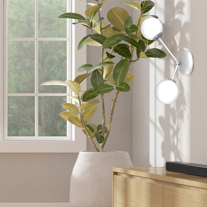 Iluminação de parede JOY 2xE14/40W/230V branca/cromada brilhante