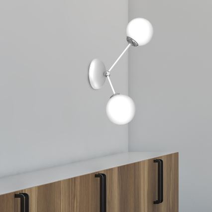 Iluminação de parede JOY 2xE14/40W/230V branca/cromada brilhante