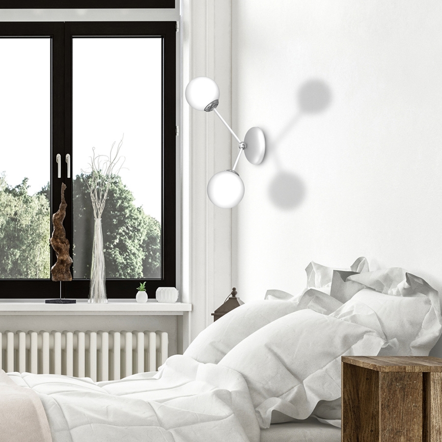 Iluminação de parede JOY 2xE14/40W/230V branca/cromada brilhante