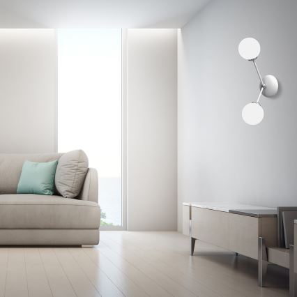 Iluminação de parede JOY 2xE14/40W/230V branca/cromada brilhante