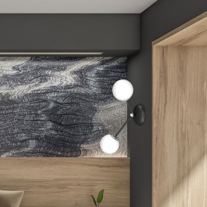 Iluminação de parede JOY 2xE14/40W/230V preta/cromada brilhante