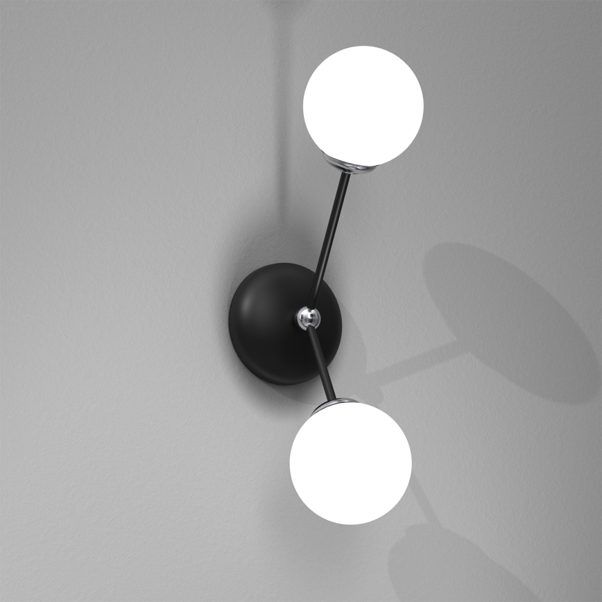 Iluminação de parede JOY 2xE14/40W/230V preta/cromada brilhante