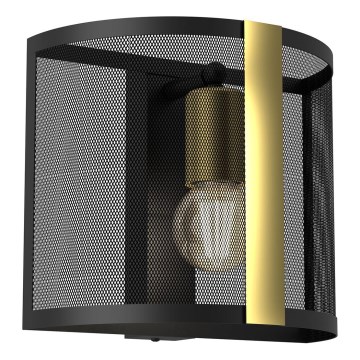 Iluminação de parede KAGA 1xE27/60W/230V preto/dourado