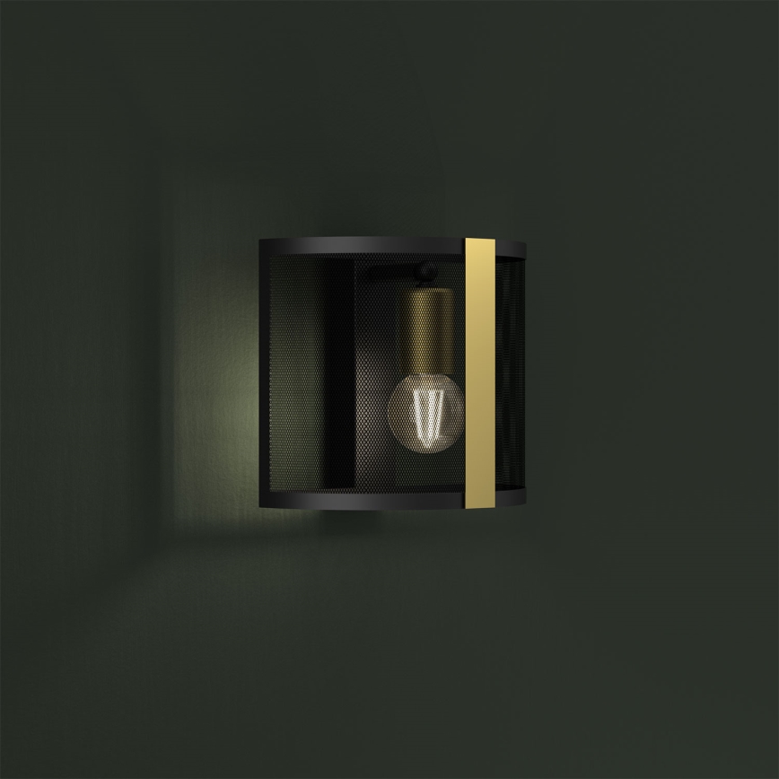 Iluminação de parede KAGA 1xE27/60W/230V preto/dourado