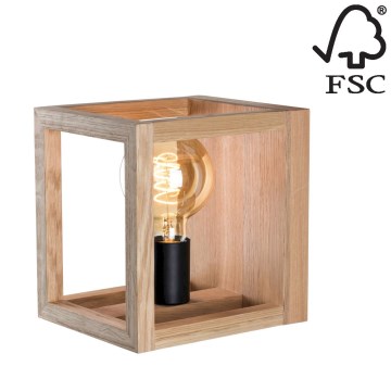 Iluminação de parede KAGO 1xE27/60W/230V carvalho - certificado por FSC
