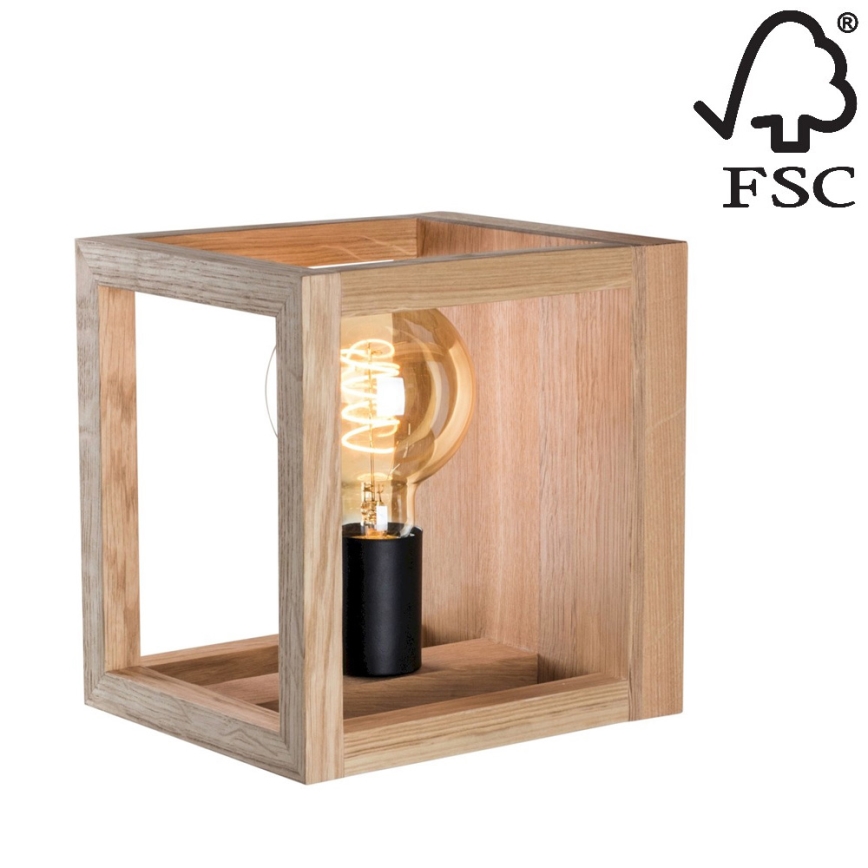 Iluminação de parede KAGO 1xE27/60W/230V carvalho - certificado por FSC