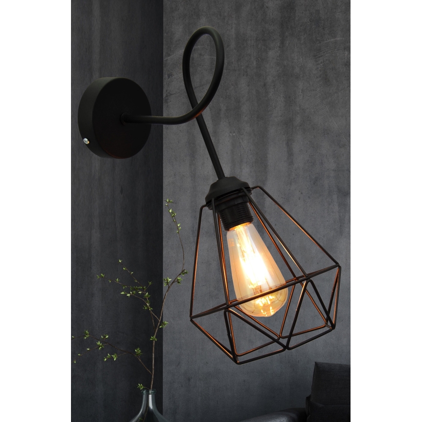Iluminação de parede KARO 3xE27/15W/230V preta