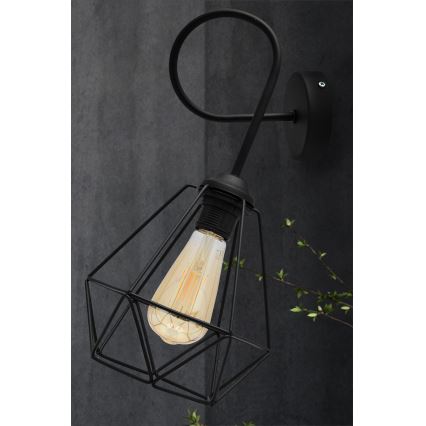 Iluminação de parede KARO 3xE27/15W/230V preta